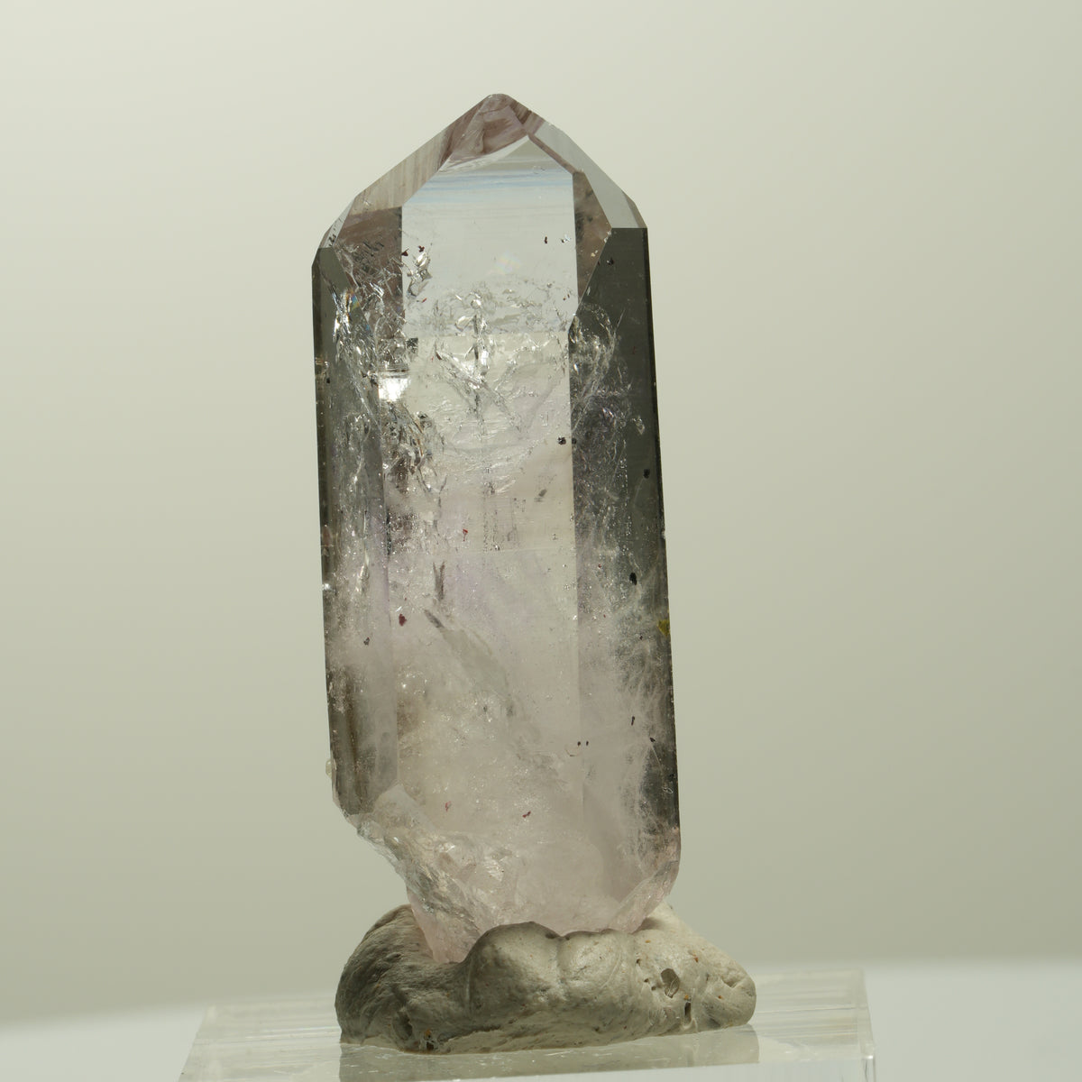 Skelett Phantom Amethyst mit Epidot, Hämatit Streep Mine, Namibia 42*15*12mm #15069