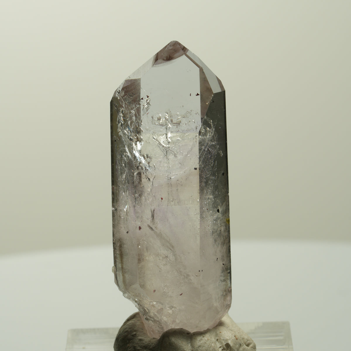 Skelett Phantom Amethyst mit Epidot, Hämatit Streep Mine, Namibia 42*15*12mm #15069