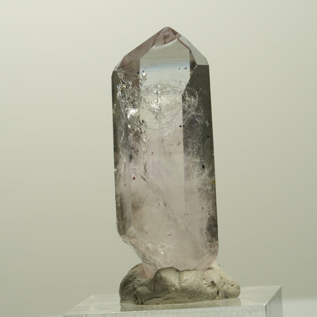 Skelett Phantom Amethyst mit Epidot, Hämatit Streep Mine, Namibia 42*15*12mm #15069