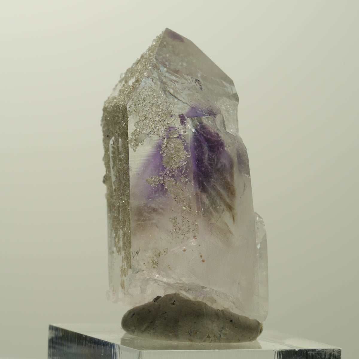 Harlekin Skelett Phantom Amethyst mit Analcim Streep Mine, Namibia 42*25*19mm #15070