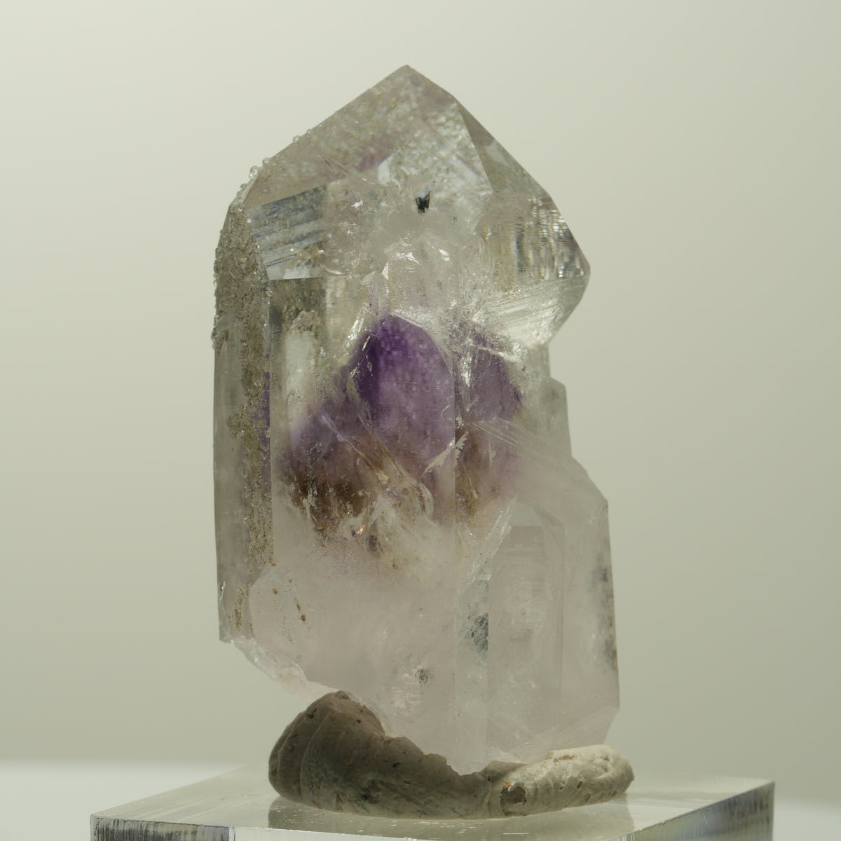 Harlekin Skelett Phantom Amethyst mit Analcim Streep Mine, Namibia 42*25*19mm #15070