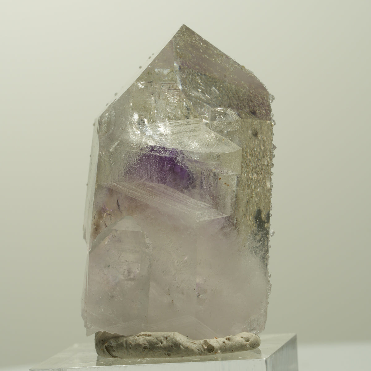 Harlekin Skelett Phantom Amethyst mit Analcim Streep Mine, Namibia 42*25*19mm #15070