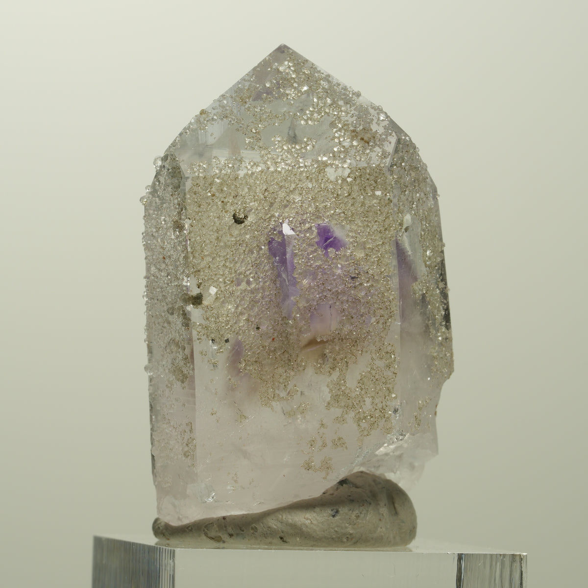 Harlekin Skelett Phantom Amethyst mit Analcim Streep Mine, Namibia 42*25*19mm #15070