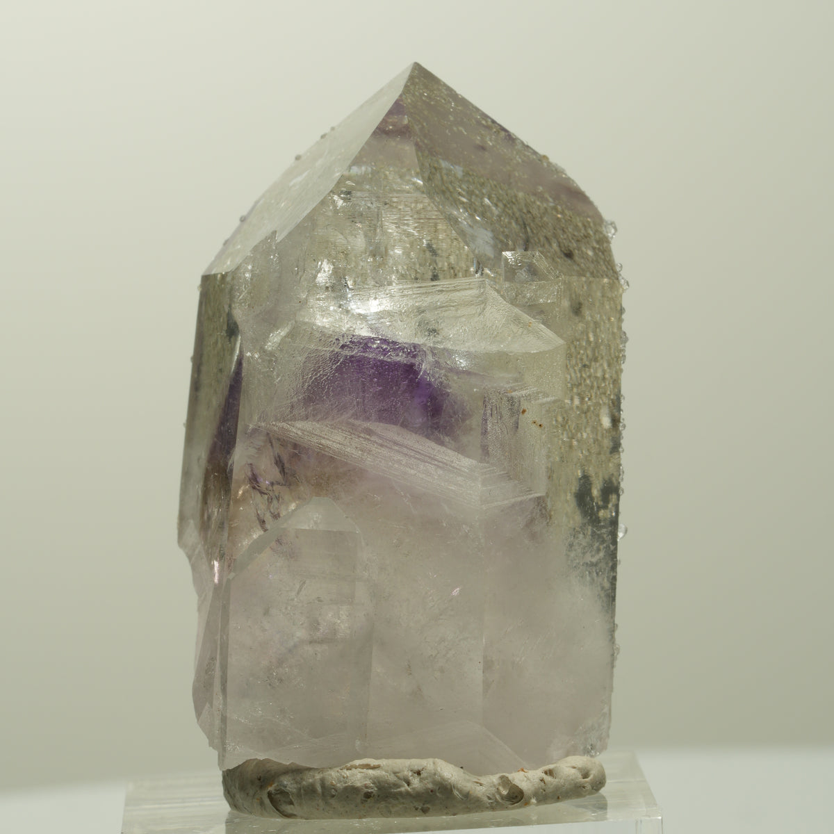 Harlekin Skelett Phantom Amethyst mit Analcim Streep Mine, Namibia 42*25*19mm #15070