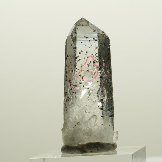 Enhydro Harlekin Lemurian Rauchquarz, 1x Blase Streep Mine, Namibia 40*16*13mm #15072