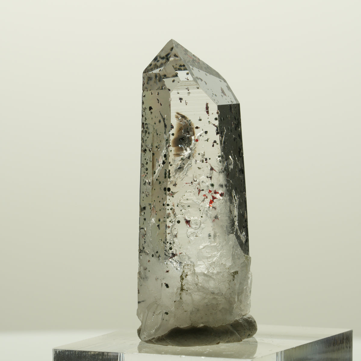 Enhydro Harlekin Lemurian Rauchquarz, 1x Blase Streep Mine, Namibia 40*16*13mm #15072