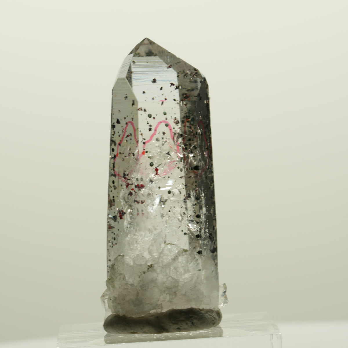 Enhydro Harlekin Lemurian Rauchquarz, 1x Blase Streep Mine, Namibia 40*16*13mm #15072