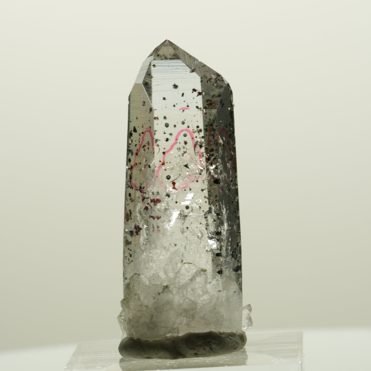 Enhydro Harlekin Lemurian Rauchquarz, 1x Blase Streep Mine, Namibia 40*16*13mm #15072