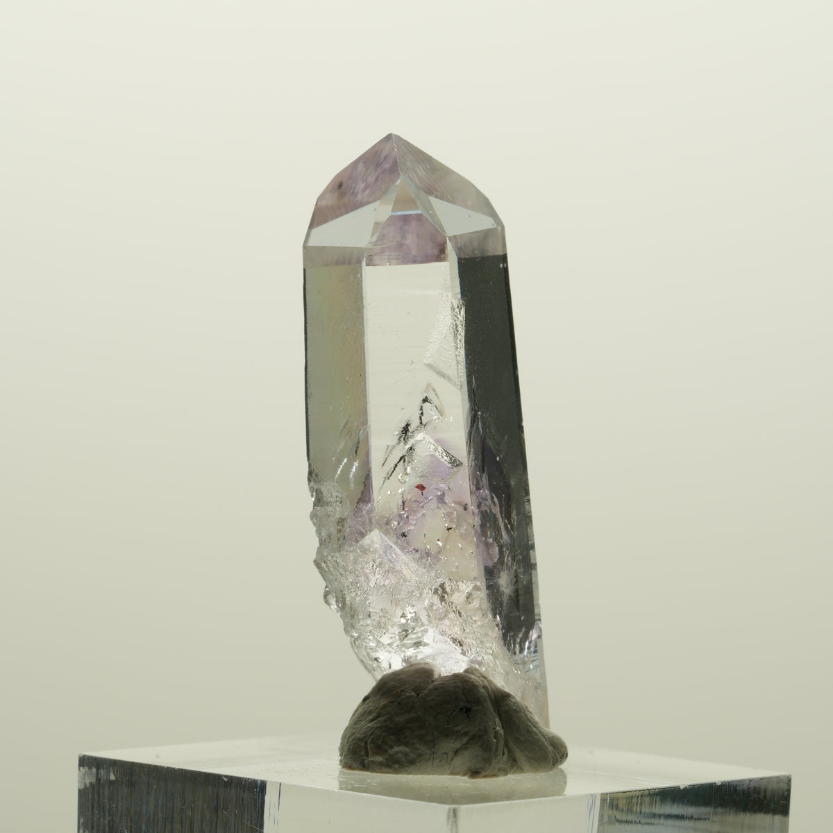 Lemurian Skelett Phantom Amethyst mit Hämatit Streep Mine, Namibia 38*14*11mm #15074
