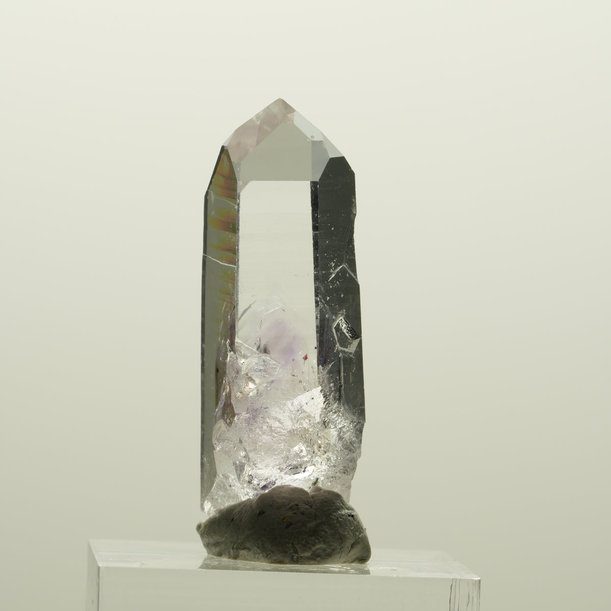 Lemurian Skelett Phantom Amethyst mit Hämatit Streep Mine, Namibia 38*14*11mm #15074