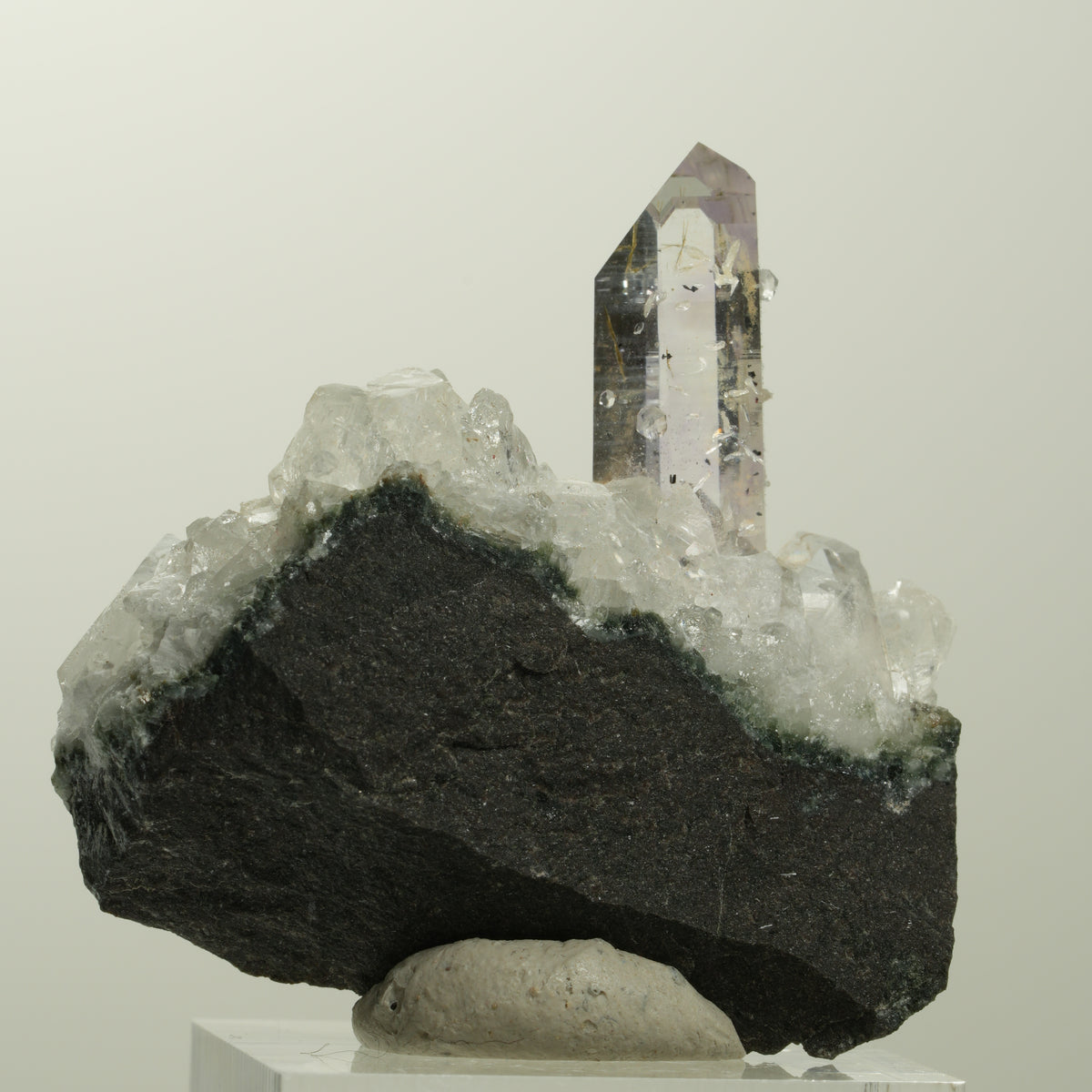 Lemurian Phantom Amethyst Analcim Hämatit Calcit auf Matrix Streep Mine Namibia 41*41*21mm #15078