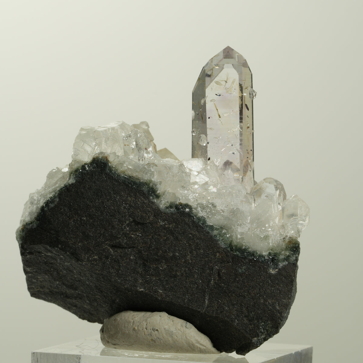 Lemurian Phantom Amethyst Analcim Hämatit Calcit auf Matrix Streep Mine Namibia 41*41*21mm #15078