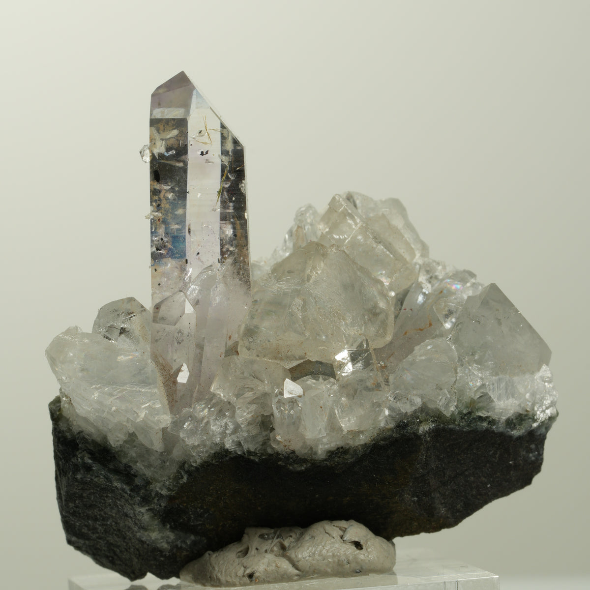Lemurian Phantom Amethyst Analcim Hämatit Calcit auf Matrix Streep Mine Namibia 41*41*21mm #15078