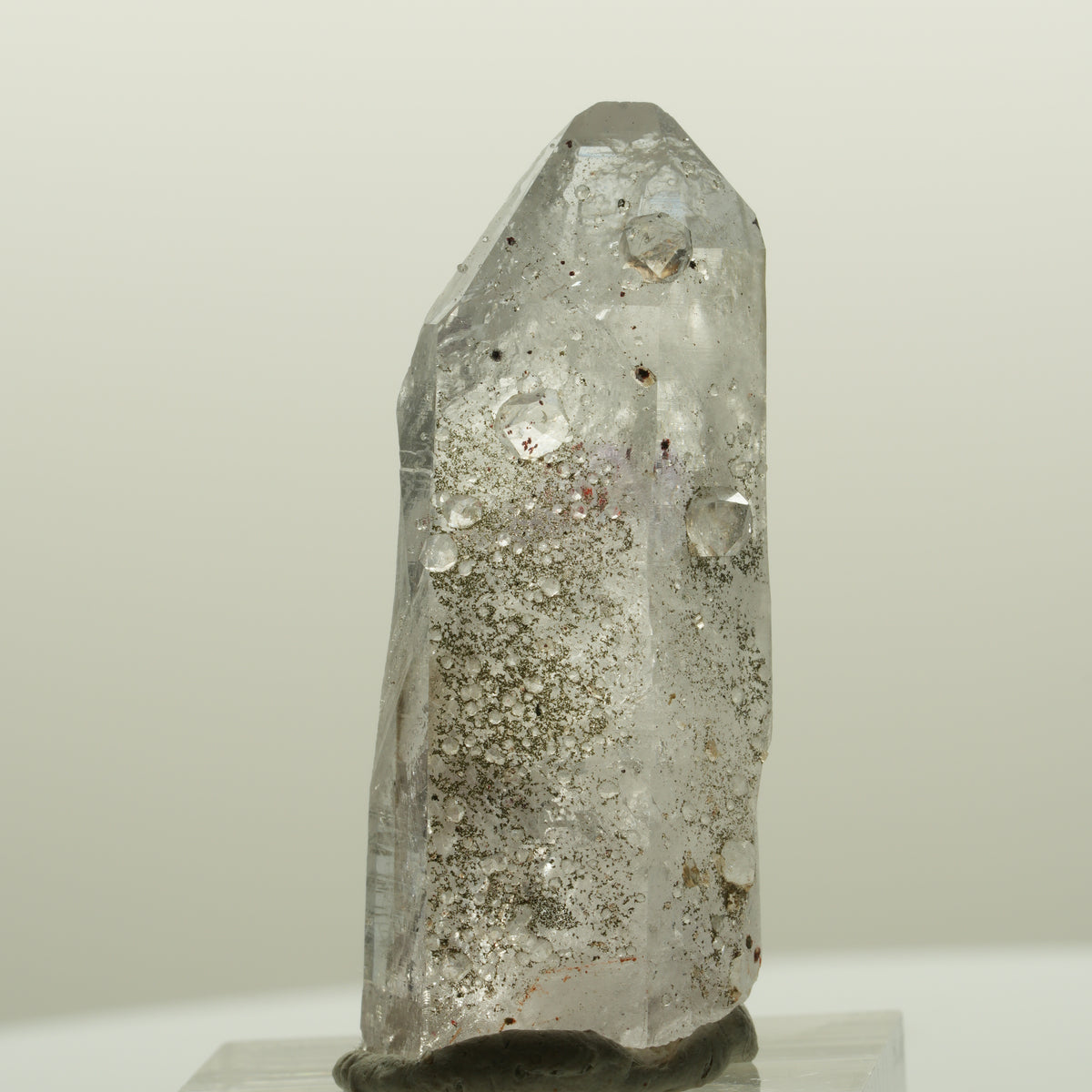 Harlekin Lemurian Skelett Phantom Amethyst mit Analcim Streep Mine, Namibia 41*16*15mm #15081