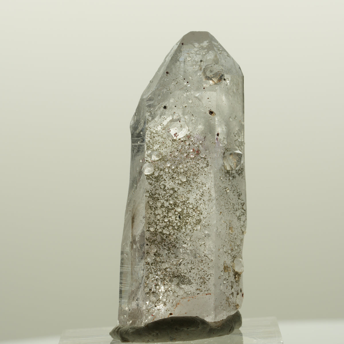 Harlekin Lemurian Skelett Phantom Amethyst mit Analcim Streep Mine, Namibia 41*16*15mm #15081