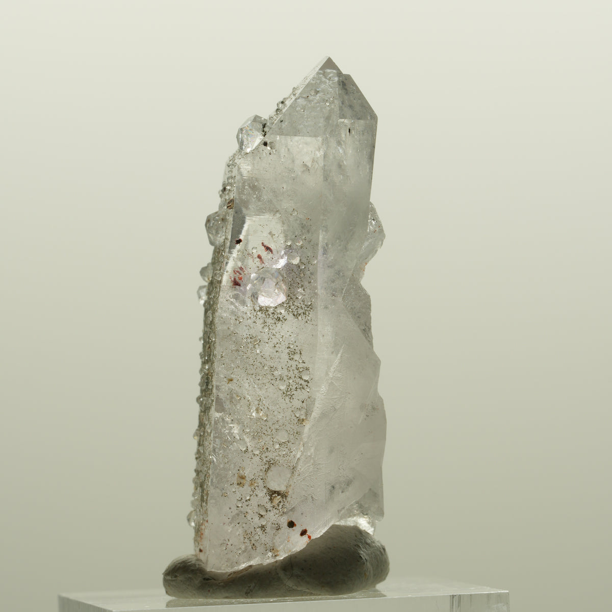 Harlekin Lemurian Skelett Phantom Amethyst mit Analcim Streep Mine, Namibia 41*16*15mm #15081
