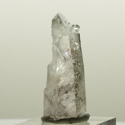 Harlekin Lemurian Skelett Phantom Amethyst mit Analcim Streep Mine, Namibia 41*16*15mm #15081