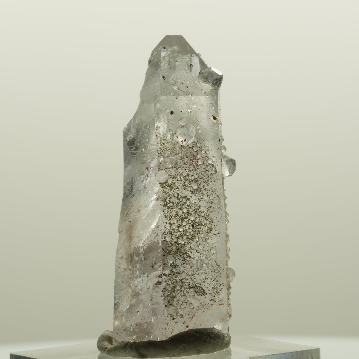 Harlekin Lemurian Skelett Phantom Amethyst mit Analcim Streep Mine, Namibia 41*16*15mm #15081