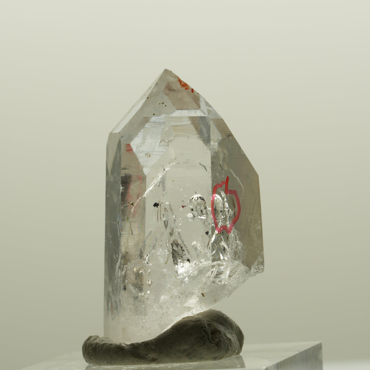 Enhydro squelette fantôme en quartz fumé avec hématite, 1x Blase Streep Mine, Namibie 32*18*14mm #15082