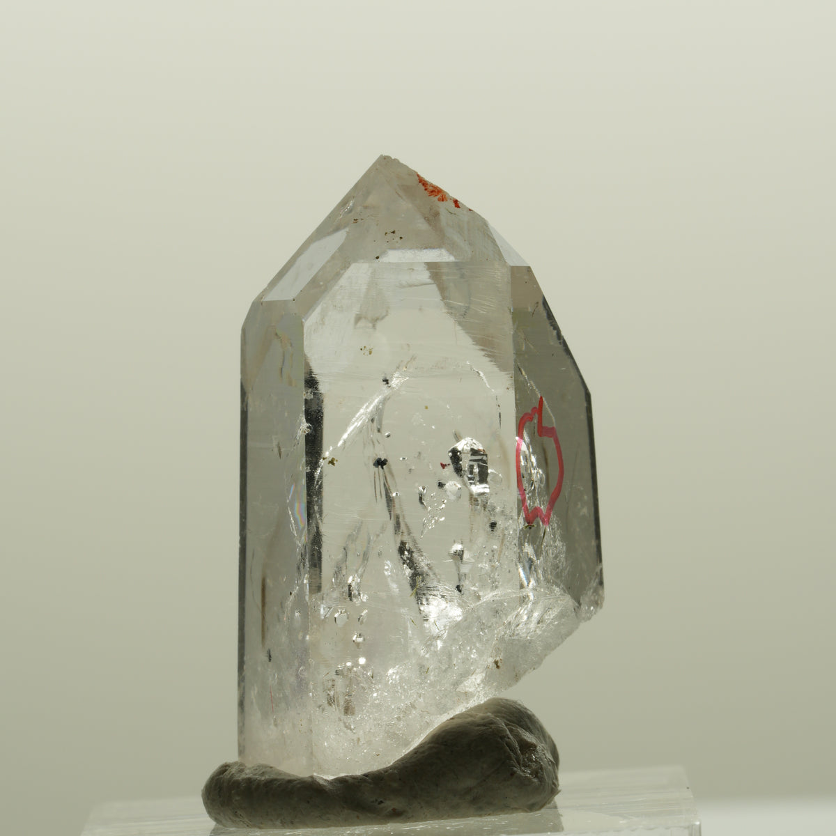 Enhydro squelette fantôme en quartz fumé avec hématite, 1x Blase Streep Mine, Namibie 32*18*14mm #15082