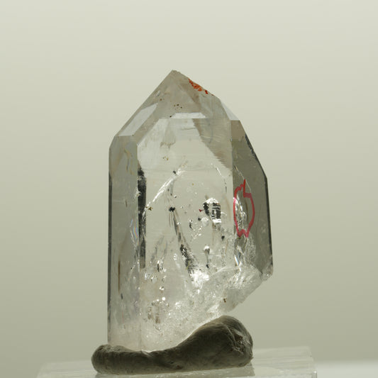 Enhydro Skelett Phantom Rauchquarz mit Hämatit, 1x Blase Streep Mine, Namibia 32*18*14mm #15082