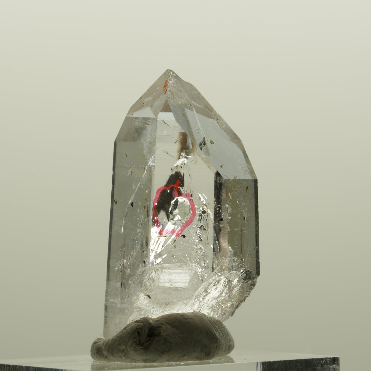 Enhydro squelette fantôme en quartz fumé avec hématite, 1x Blase Streep Mine, Namibie 32*18*14mm #15082