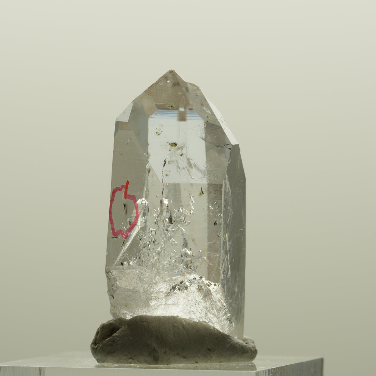 Enhydro squelette fantôme en quartz fumé avec hématite, 1x Blase Streep Mine, Namibie 32*18*14mm #15082