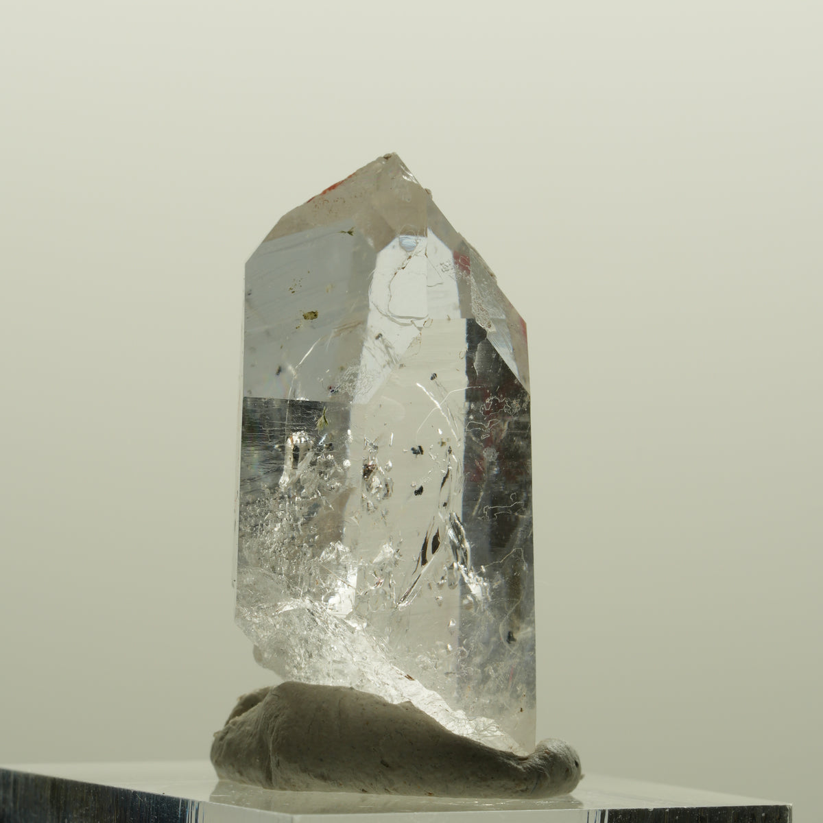 Enhydro squelette fantôme en quartz fumé avec hématite, 1x Blase Streep Mine, Namibie 32*18*14mm #15082