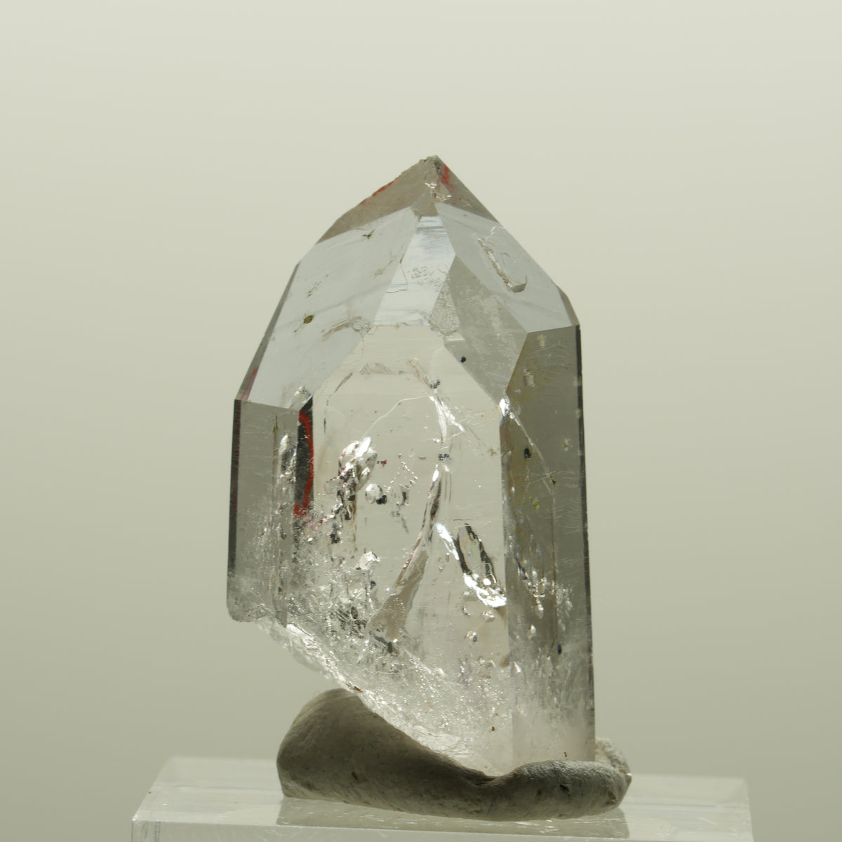 Enhydro squelette fantôme en quartz fumé avec hématite, 1x Blase Streep Mine, Namibie 32*18*14mm #15082
