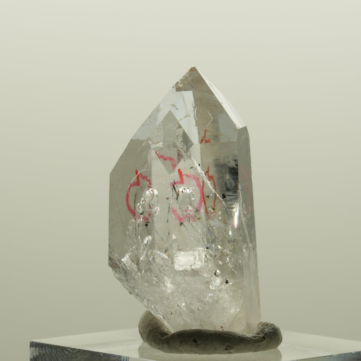 Enhydro squelette fantôme en quartz fumé avec hématite, 1x Blase Streep Mine, Namibie 32*18*14mm #15082