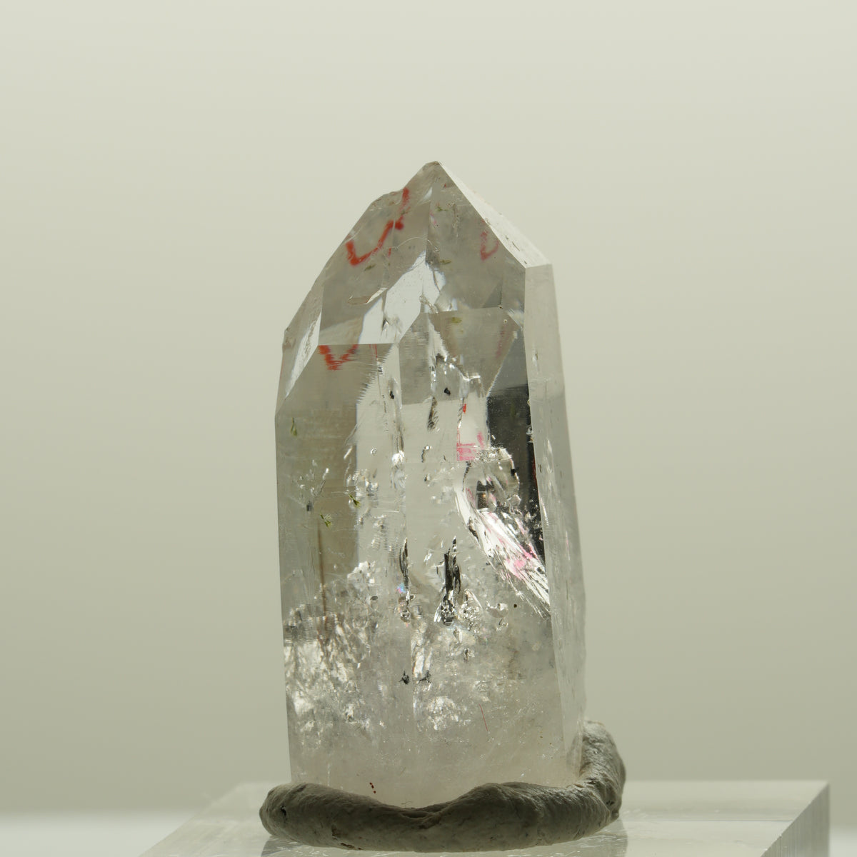 Enhydro squelette fantôme en quartz fumé avec hématite, 1x Blase Streep Mine, Namibie 32*18*14mm #15082