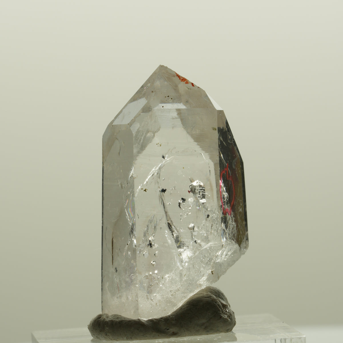 Enhydro squelette fantôme en quartz fumé avec hématite, 1x Blase Streep Mine, Namibie 32*18*14mm #15082