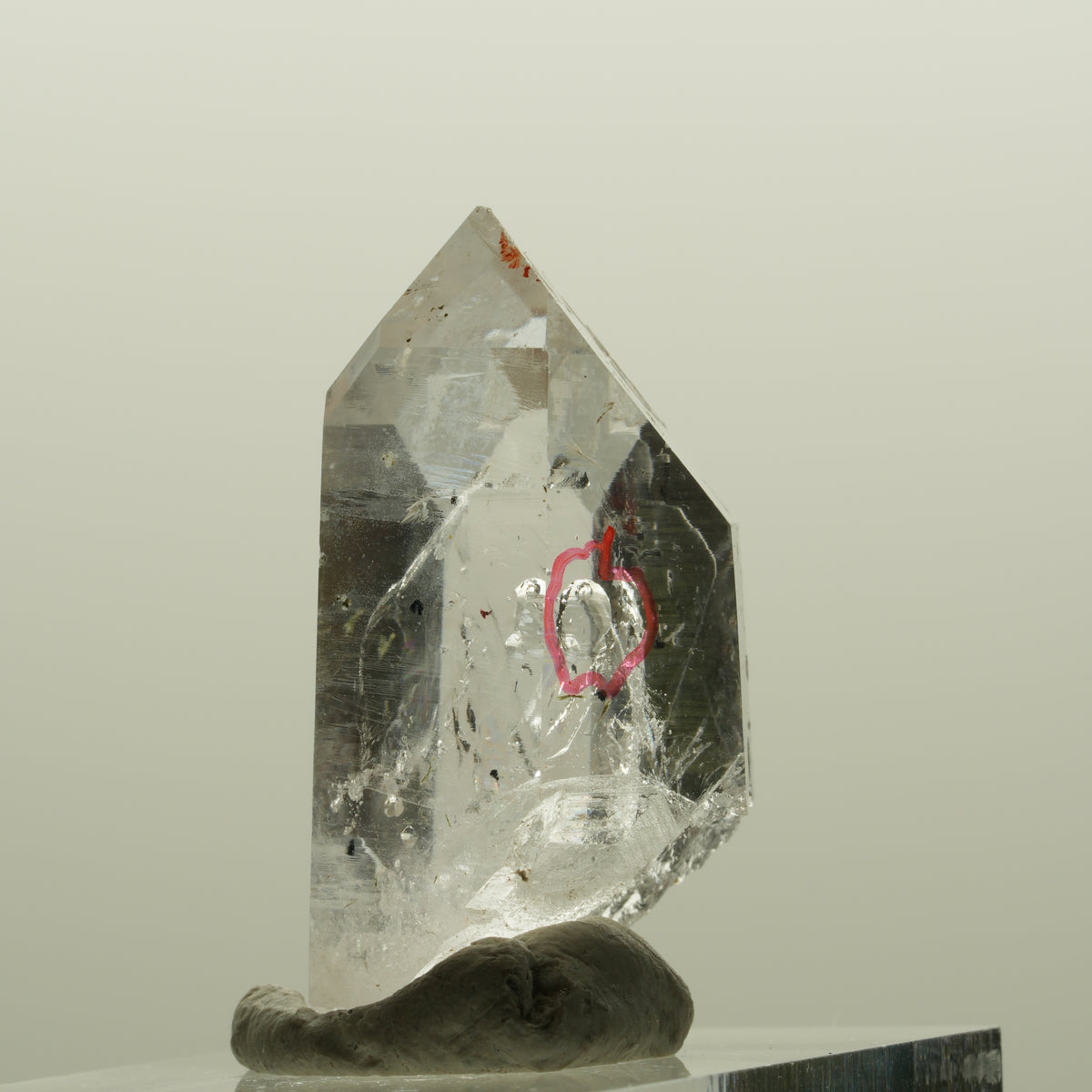 Enhydro squelette fantôme en quartz fumé avec hématite, 1x Blase Streep Mine, Namibie 32*18*14mm #15082