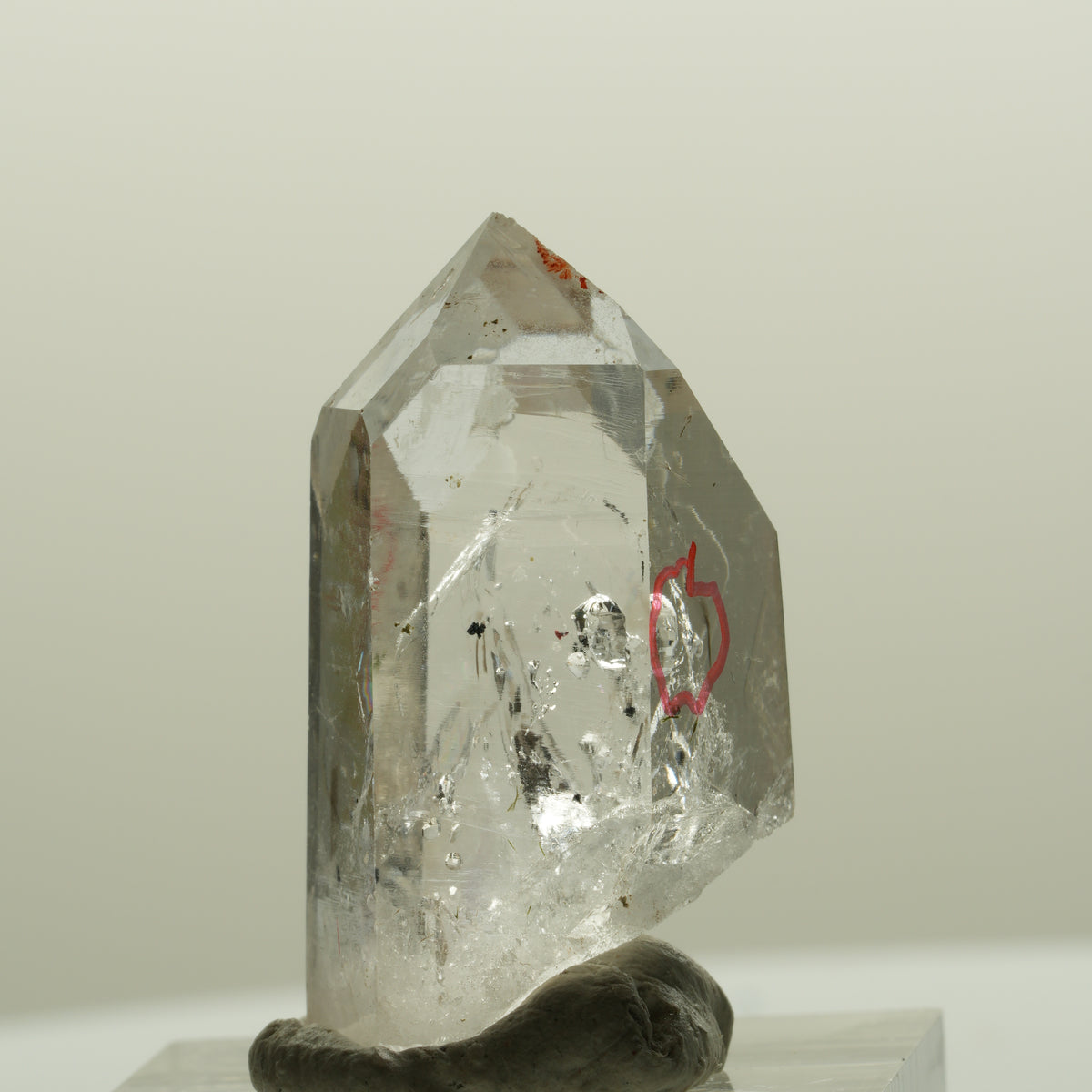 Enhydro squelette fantôme en quartz fumé avec hématite, 1x Blase Streep Mine, Namibie 32*18*14mm #15082