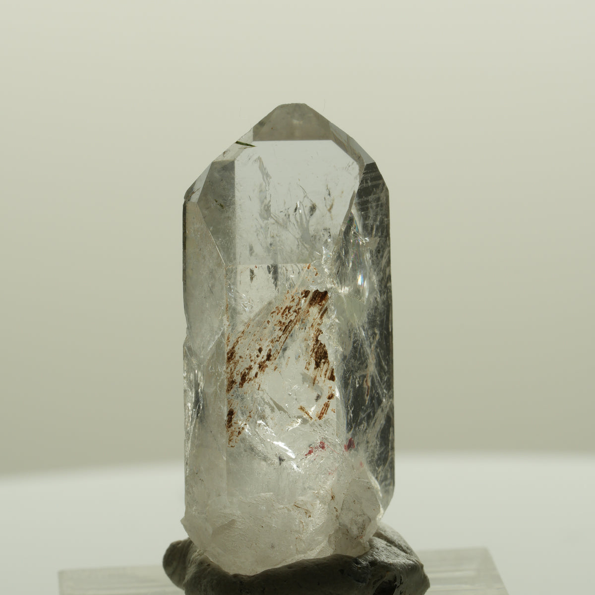 Harlekin Skelett Phantom Rauchquarz mit Prehnit, Epidot Streep Mine, Namibia 33*14*12mm #15084