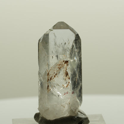 Harlekin Skelett Phantom Rauchquarz mit Prehnit, Epidot Streep Mine, Namibia 33*14*12mm #15084