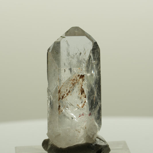Harlekin Skelett Phantom Rauchquarz mit Prehnit, Epidot Streep Mine, Namibia 33*14*12mm #15084