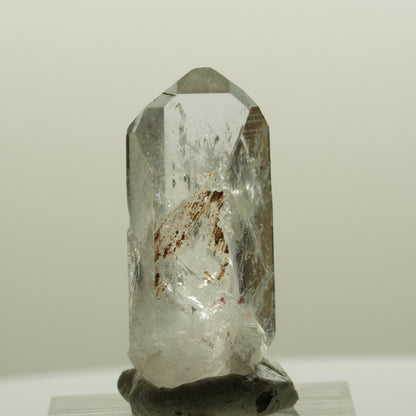 Harlekin Skelett Phantom Rauchquarz mit Prehnit, Epidot Streep Mine, Namibia 33*14*12mm #15084