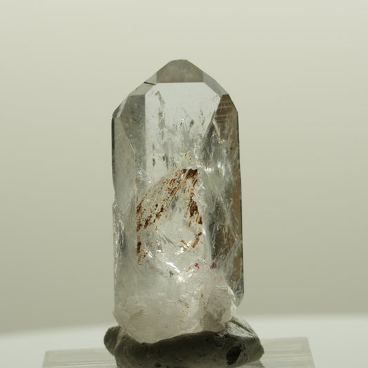 Harlekin Skelett Phantom Rauchquarz mit Prehnit, Epidot Streep Mine, Namibia 33*14*12mm #15084