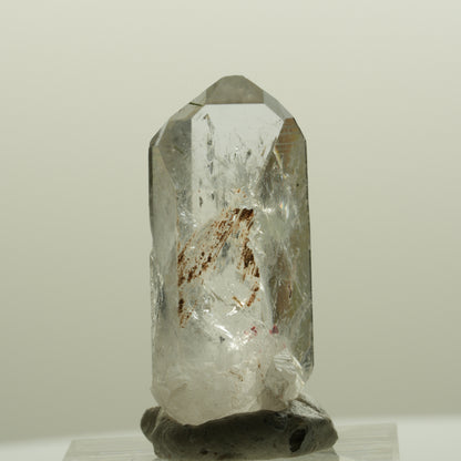Harlekin Skelett Phantom Rauchquarz mit Prehnit, Epidot Streep Mine, Namibia 33*14*12mm #15084