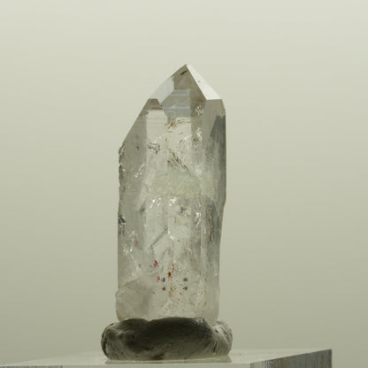 Harlekin Skelett Phantom Rauchquarz mit Prehnit, Epidot Streep Mine, Namibia 33*14*12mm #15084