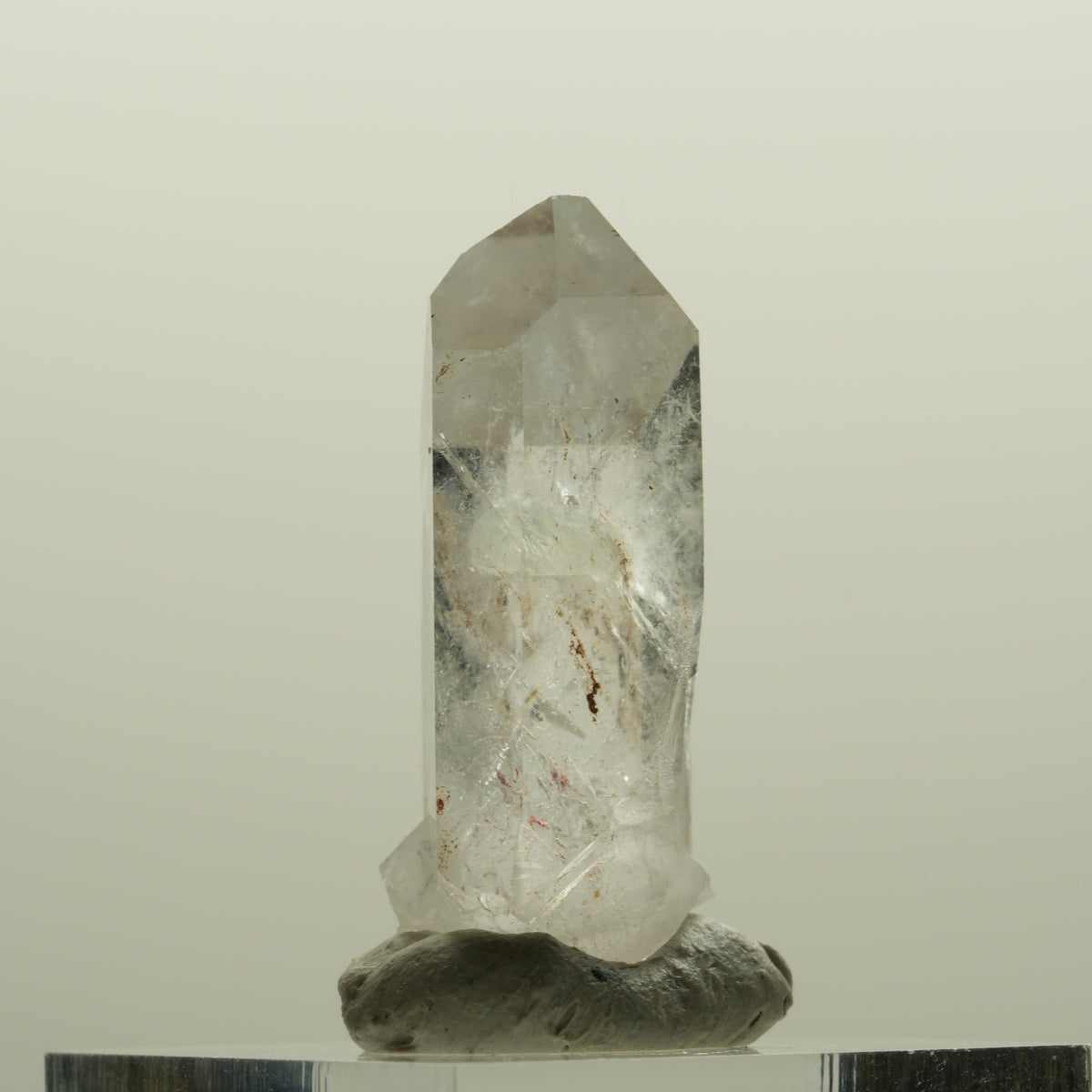 Harlekin Skelett Phantom Rauchquarz mit Prehnit, Epidot Streep Mine, Namibia 33*14*12mm #15084