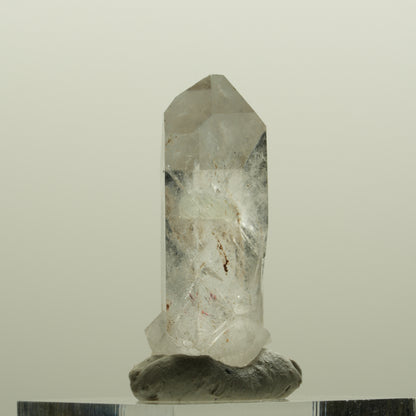 Harlekin Skelett Phantom Rauchquarz mit Prehnit, Epidot Streep Mine, Namibia 33*14*12mm #15084