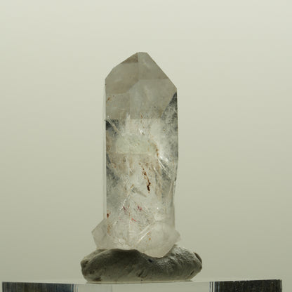 Harlekin Skelett Phantom Rauchquarz mit Prehnit, Epidot Streep Mine, Namibia 33*14*12mm #15084