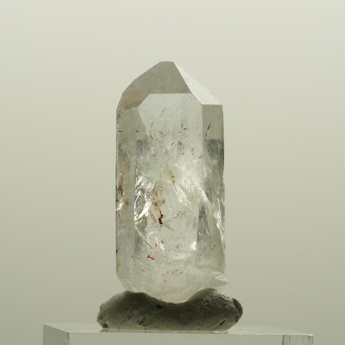Harlekin Skelett Phantom Rauchquarz mit Prehnit, Epidot Streep Mine, Namibia 33*14*12mm #15084