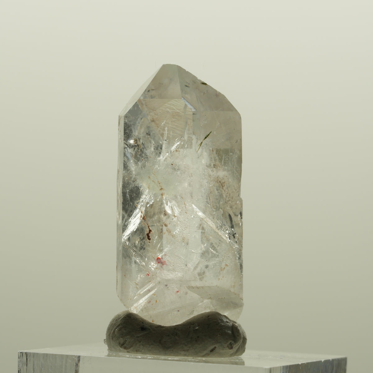 Harlekin Skelett Phantom Rauchquarz mit Prehnit, Epidot Streep Mine, Namibia 33*14*12mm #15084