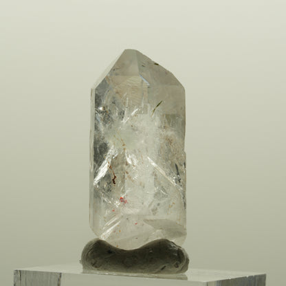 Harlekin Skelett Phantom Rauchquarz mit Prehnit, Epidot Streep Mine, Namibia 33*14*12mm #15084