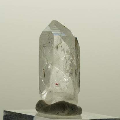 Harlekin Skelett Phantom Rauchquarz mit Prehnit, Epidot Streep Mine, Namibia 33*14*12mm #15084