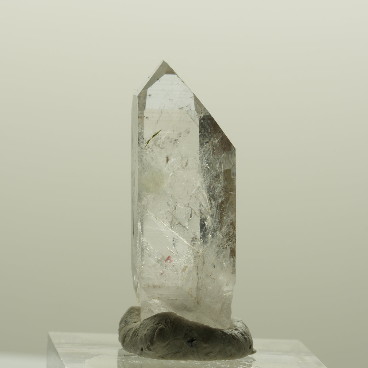 Harlekin Skelett Phantom Rauchquarz mit Prehnit, Epidot Streep Mine, Namibia 33*14*12mm #15084