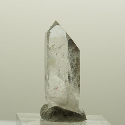 Harlekin Skelett Phantom Rauchquarz mit Prehnit, Epidot Streep Mine, Namibia 33*14*12mm #15084